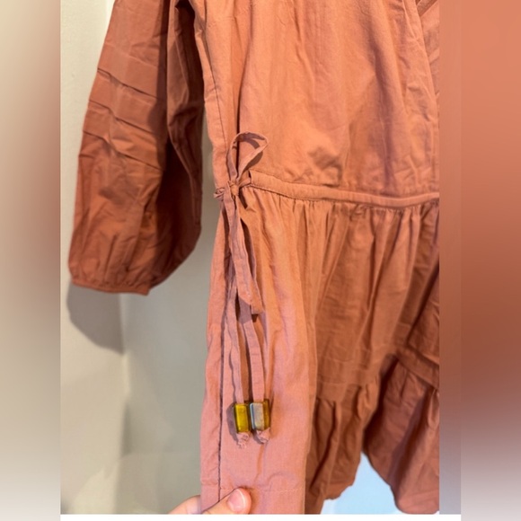 NEW NWT Madewell Pink Oaklynn Crinkle Poplin Balloon V Neck Mini Dress Size S - Picture 7 of 10